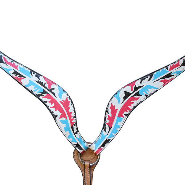 Hilason Western Horse Breast Collar Headstall American Leather Tan - Uhorse