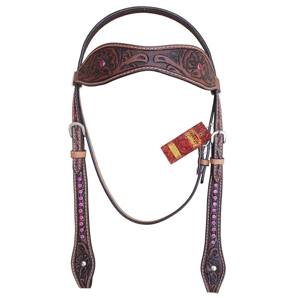 Hilason Western Horse Headstall Bridle American Leather Brown - Uhorse