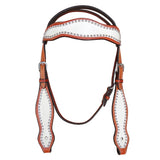 Hilason Western Horse Headstall & Breast Collar American Leather Tan