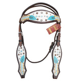 HILASON Western Horse Headstall Bridle American Leather Brown | Headstall for Horses Western | Horse Headstall | Western Headstalls for Horses | Headstalls for Horses