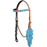 HILASON Western Horse American Leather Headstall & Breast Collar Set Tack Tan