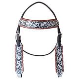 Hilason Western Horse Leather Headstall Black