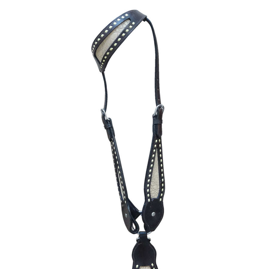HILASON W. H. Genuine American Leather One Ear Headstall Black – by Hilason – Cowboy and equestrian accessories