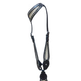 HILASON Western Horse Genuine American Leather One Ear Headstall Black