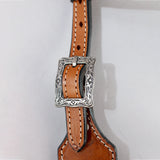 HILASON Western Genuine Leather Horse Headstall Tack Dark Brown Beaded