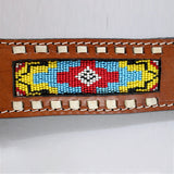 HILASON Western Genuine Leather Horse Headstall Tack Dark Brown Beaded