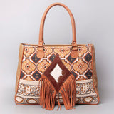 OHLAY WEEKENDER Upcycled Wool Embossed Hair-on Genuine Leather women bag western handbag purse