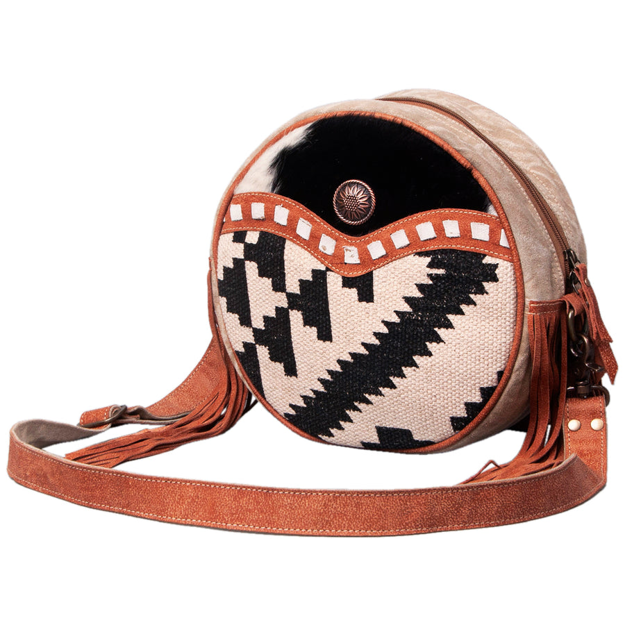 OHLAY KB507 Canteen Upcycled Wool Upcycled Canvas Hair-On Genuine by Hilason – Cowboy and equestrian accessories