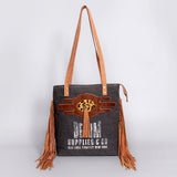 OHLAY KB510 TOTE Upcycled Canvas Hair-on Genuine Leather women bag western handbag purse