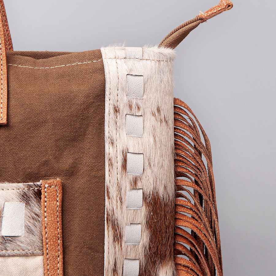 OHLAY KB519 TOTE Upcycled Canvas Hair-on Genuine Leather women bag western handbag purse