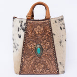 American Darling Hand Tooled Hair On Genuine Leather Women Bag Western Handbag Purse