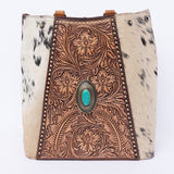 American Darling Hand Tooled Hair On Genuine Leather Women Bag Western Handbag Purse