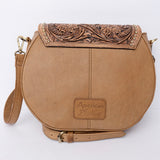 American Darling Hand Tooled Hair On Genuine Leather Women Bag Western Handbag Purse