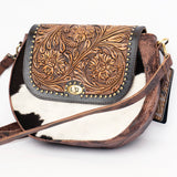 American Darling Hand Tooled Hair On Genuine Leather Women Bag Western Handbag Purse