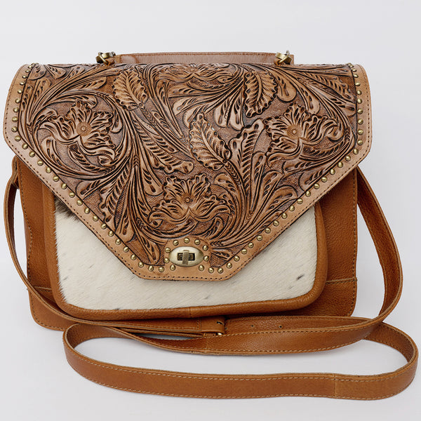American Darling Cross Body Hand Tooled Hair on Genuine Leather Western Women Bag | Handbag Purse Crossbody for Cute - Uhorse