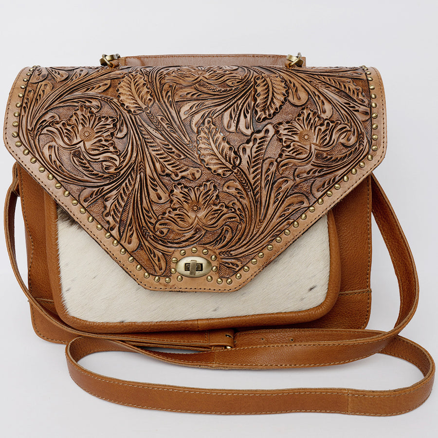 American Darling Cross Body Hand Tooled Hair on Genuine Leather Western Women Bag | Handbag Purse Crossbody for Cute - Uhorse