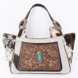 American Darling Hand Tooled Hair On Genuine Leather Women Bag Western Handbag Purse