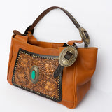 American Darling Hand Tooled Hair On Genuine Leather Women Bag Western Handbag Purse