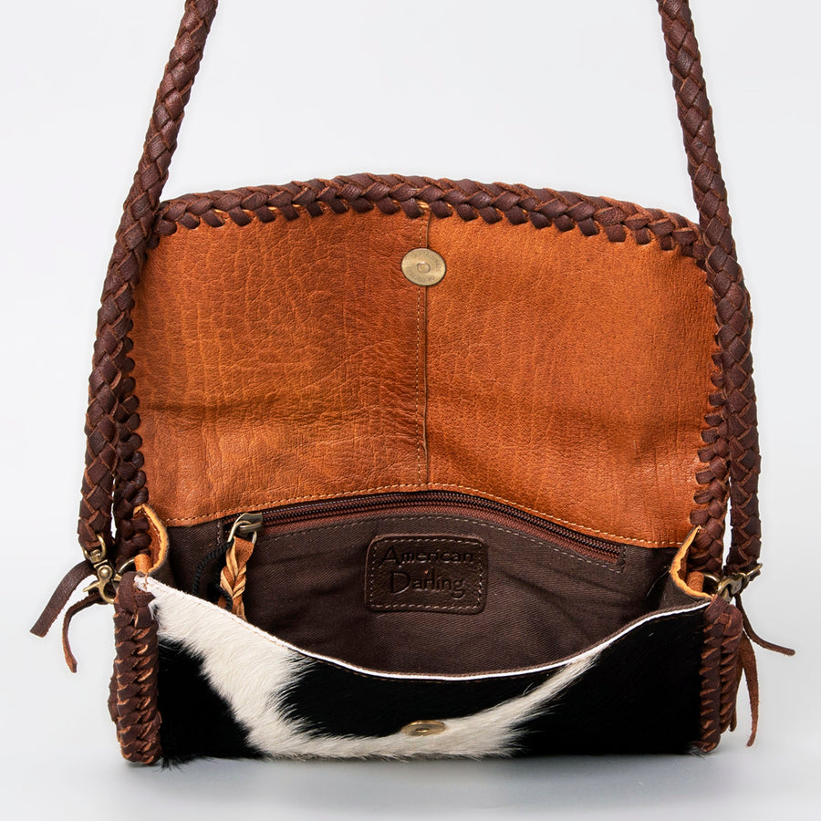 American Darling Wallet Western Genuine Leather Handcrafted Purse with Turquoise Stone and Braided Detail