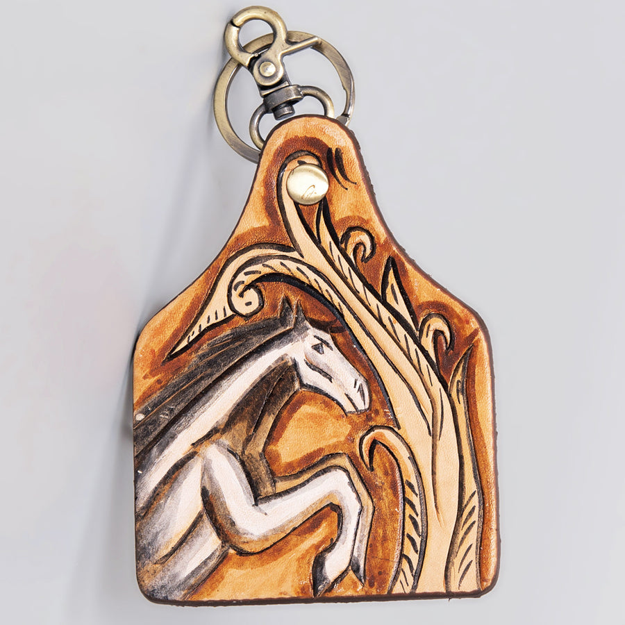 American Darling ADKRM113 Hand Painted Genuine Leather Keyring – by Hilason – Cowboy and equestrian accessories