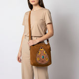 American Darling Bucket Suede Hand Tooled Genuine Leather Western Women Bag | Handbag Purse