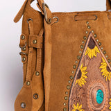 American Darling Bucket Suede Hand Tooled Genuine Leather Western Women Bag | Handbag Purse