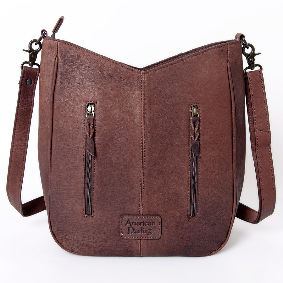American Darling Large Crossbody Hand Tooled Hair On Genuine Leather Women Bag Western Handbag Purse