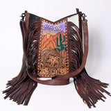 American Darling Hand Tooled Hair On Genuine Leather Women Bag Western Handbag Purse