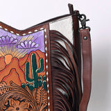 American Darling Large Crossbody Hand Tooled Hair On Genuine Leather Women Bag Western Handbag Purse