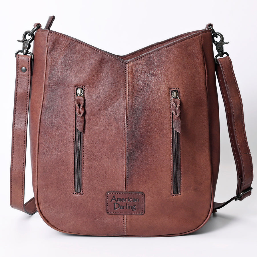 American Darling Large Crossbody Hand Tooled Hair On Genuine Leather Women Bag Western Handbag Purse