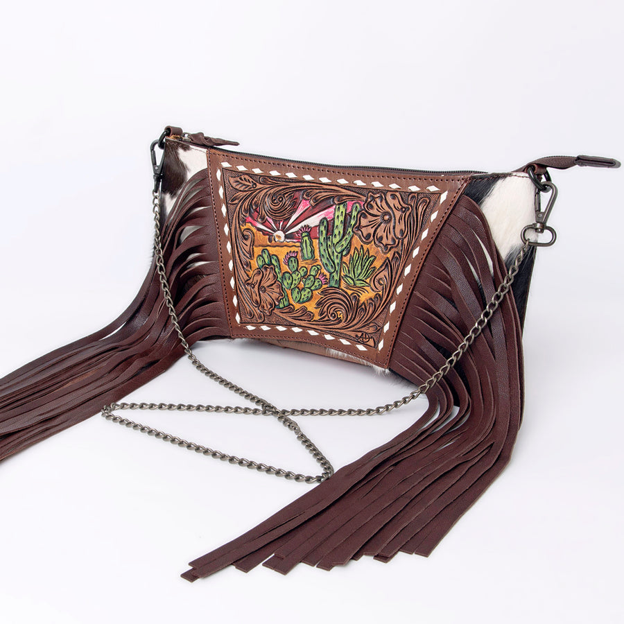 American Darling Cross Body I Hand Tooled Hair-On Genuine Leather Women Bag Western Handbag Purse - Uhorse