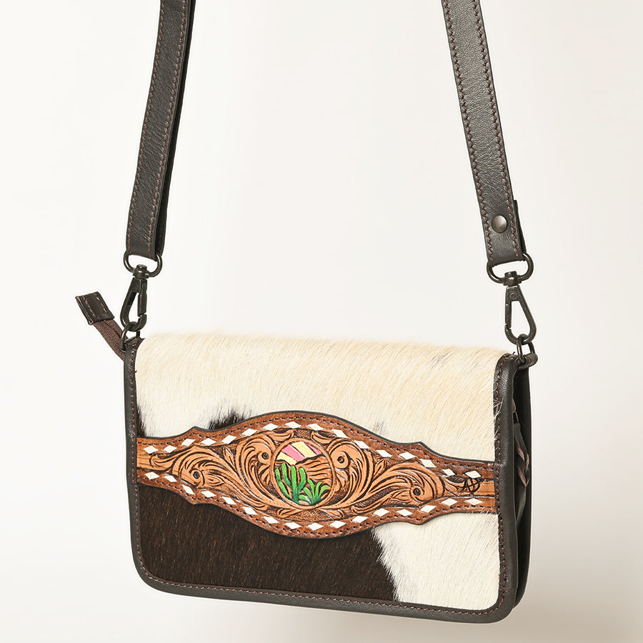 American Darling Cross Body I Hand Tooled Hair-On Genuine Leather Women Bag Western Handbag Purse - Uhorse