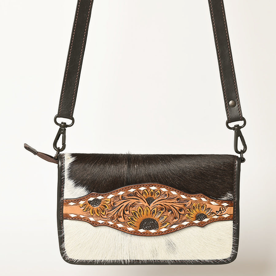 American Darling Cross Body I Hand Tooled Hair-On Genuine Leather Women Bag Western Handbag Purse