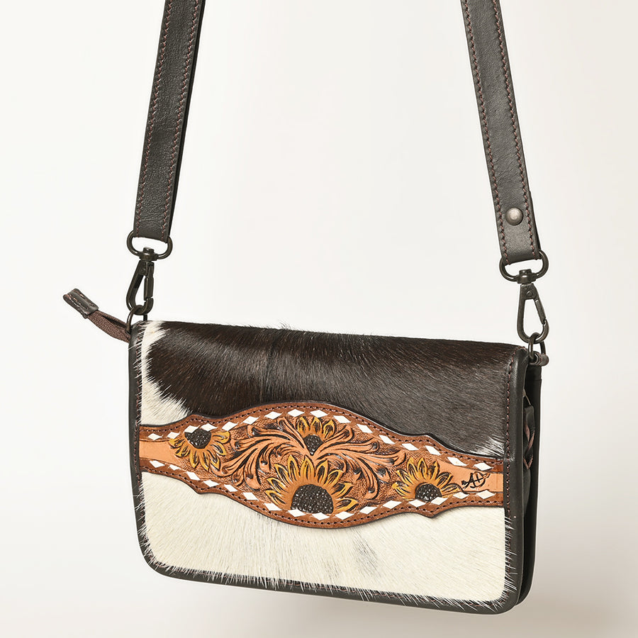 American Darling Cross Body I Hand Tooled Hair-On Genuine Leather Women Bag Western Handbag Purse - Uhorse