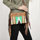 American Darling Cross Body Hand Tooled Saddle Blanket Genuine Leather Women Bag Western Handbag Purse