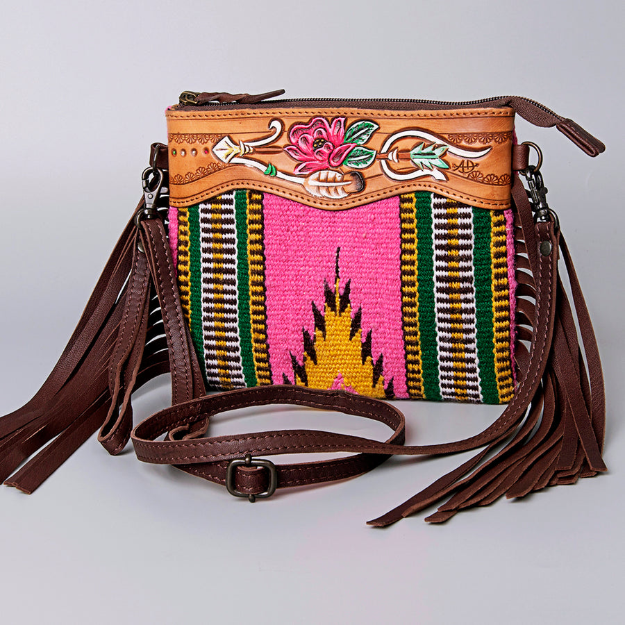 American Darling Cross Body Hand Tooled Saddle Blanket Genuine Leather Western Women Bag Handbag Purse | Crossbody - Uhorse
