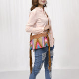 American Darling Cross Body Hand Tooled Saddle Blanket Genuine Leather Western Women Bag Handbag Purse | Crossbody for Cute