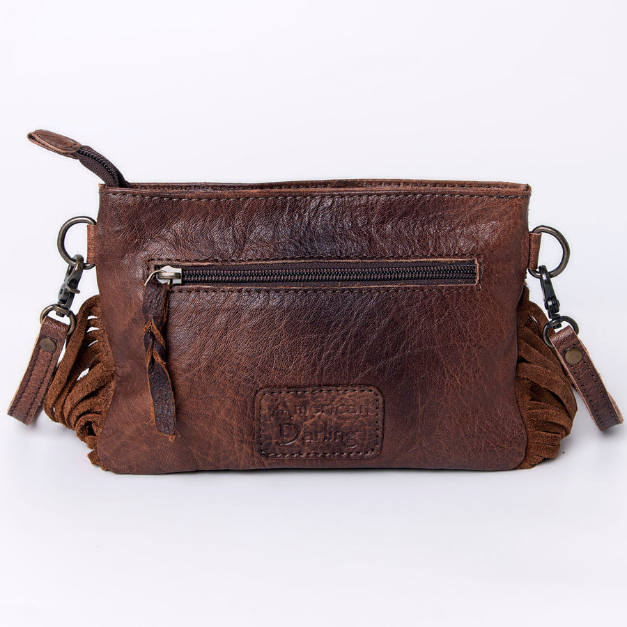 American Darling Small Crossbody Hand Tooled Hair-On Genuine Leather Western Women Bag Handbag Purse | for Cute