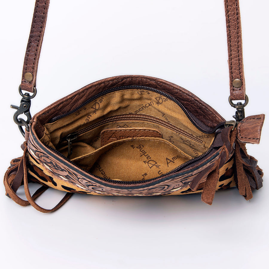 American Darling Small Crossbody Hand Tooled Hair-On Genuine Leather Western Women Bag Handbag Purse | for Cute