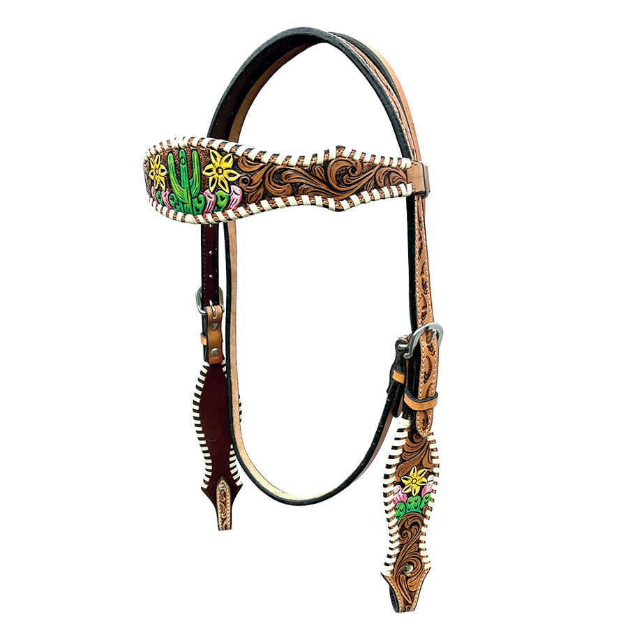 Bar H Equine Genuine Western American Leather Horse Headstall - Uhorse