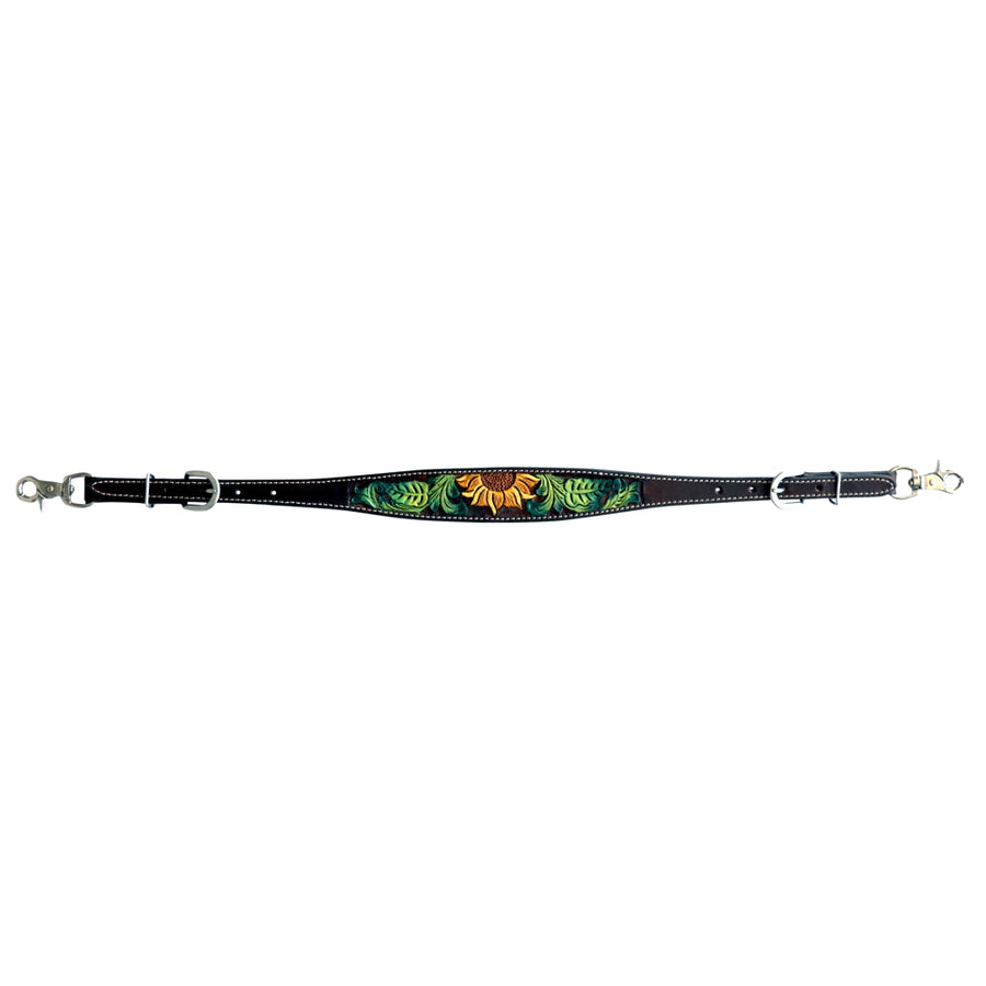 Bar H Equine Horse Genuine Leather Floral Design Hand Painted Tack Set Brown