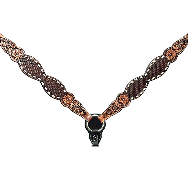 Bar H Equine Genuine W. American Leather H. Premium Headstall & Breast by Hilason – Cowboy and equestrian accessories