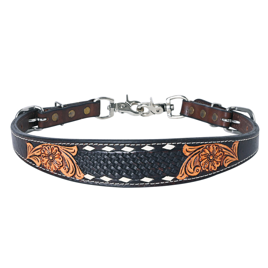 Brown leather western horse halter with silver hardware - Uhorse