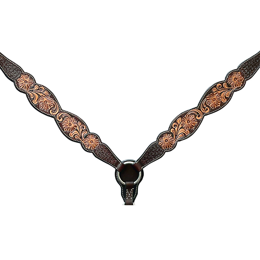 Bar H Equine Genuine Western American Leather Horse Headstall and Breast Collar Set - Uhorse