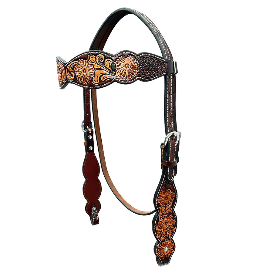Bar H Equine Genuine Western American Leather Horse Headstall - Uhorse