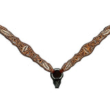 Bar H Equine Genuine Western American Leather Horse Premium Headstall & Breast Collar Set