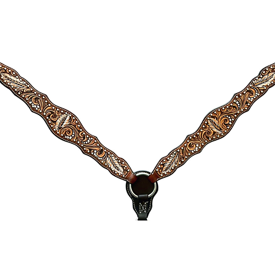 Bar H Equine Genuine Western American Leather Horse Headstall and Breast Collar Set - Bar H Equine