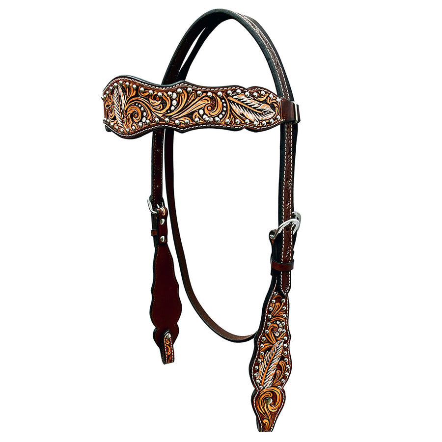 Bar H Equine Genuine Western American Leather Horse Headstall - Uhorse