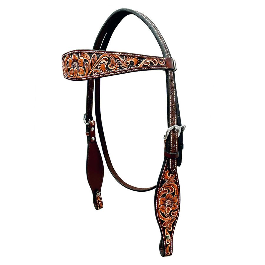 Bar H Equine Genuine Western American Leather Horse Headstall - Uhorse