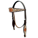 Floral Hand Painted Horse Western Leather Headstall